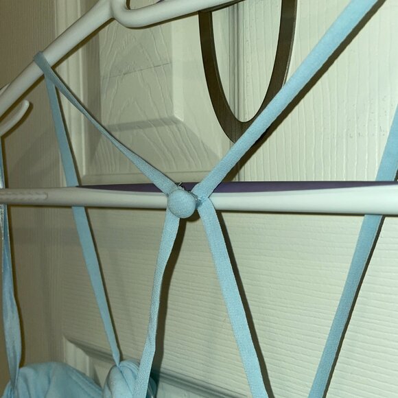 Cold Shoulder Bridesmaid Dress in powder blue - Picture 7 of 9